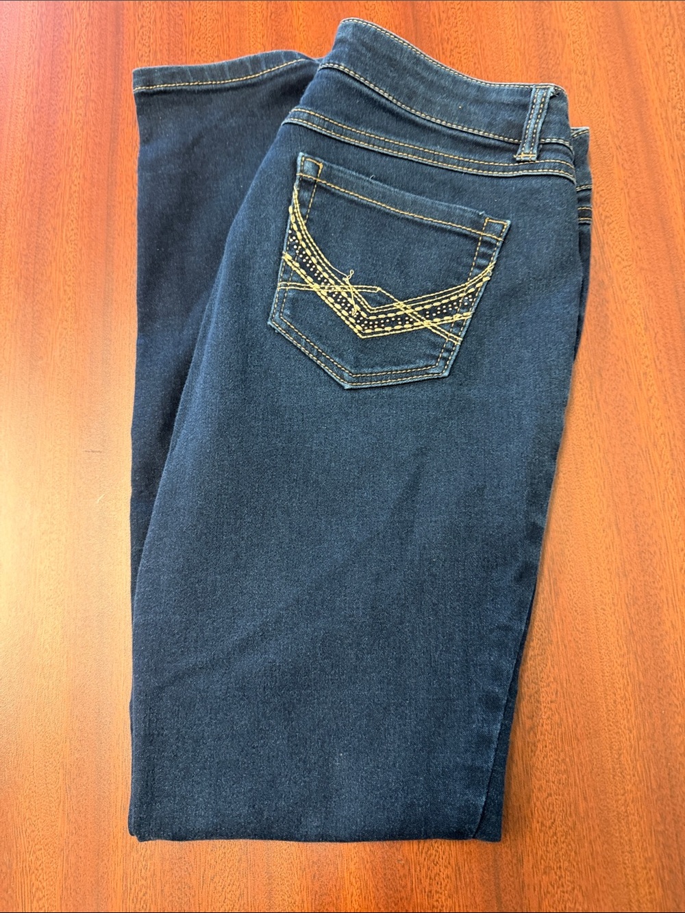 Women’s d.jeans Dark Blue Stretch Jeans Skinny with Decorative Back Pocket